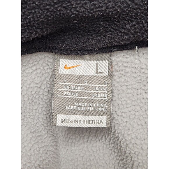 Vintage Nike Sweatshirt Mens L Gray Fleece 1/4 Zip Therma-Fit Mock Neck Pullover - Picture 4 of 9